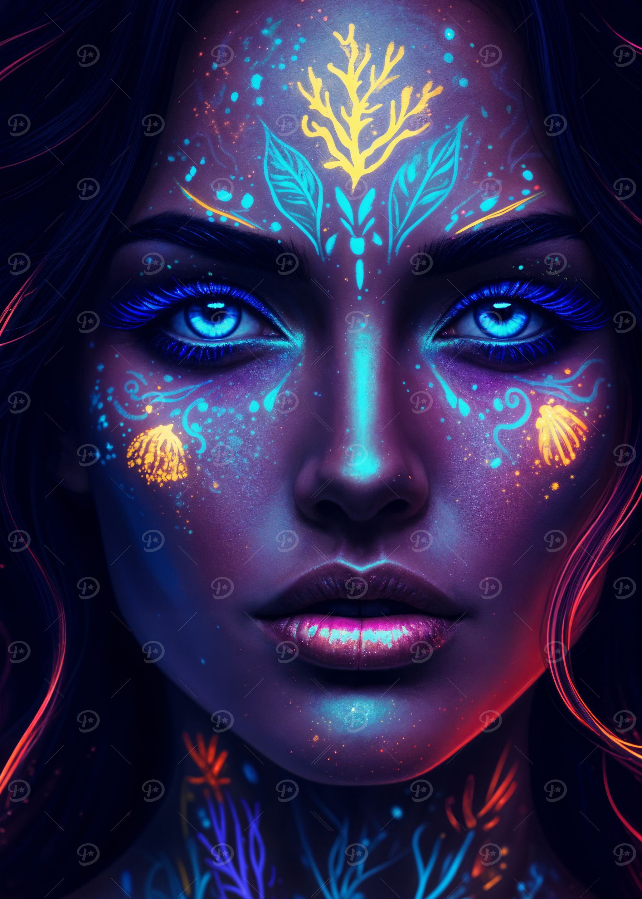 Neon Face Art