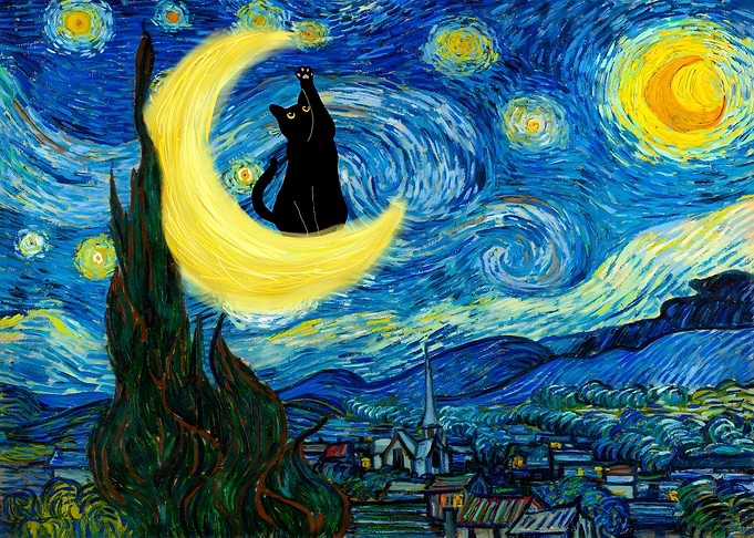Starry Night Cat
