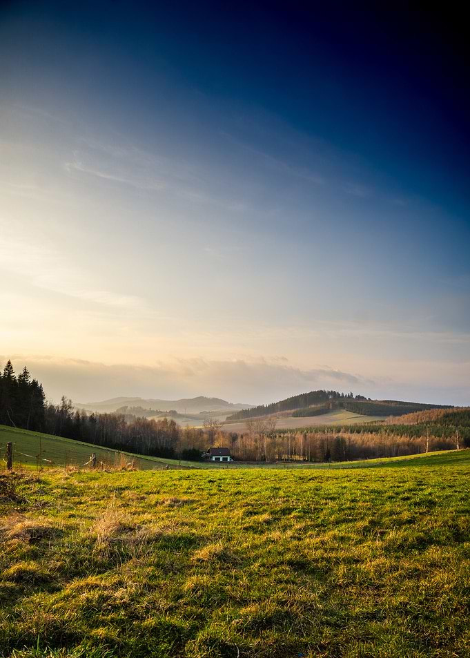 Rural Landscape at Sunset