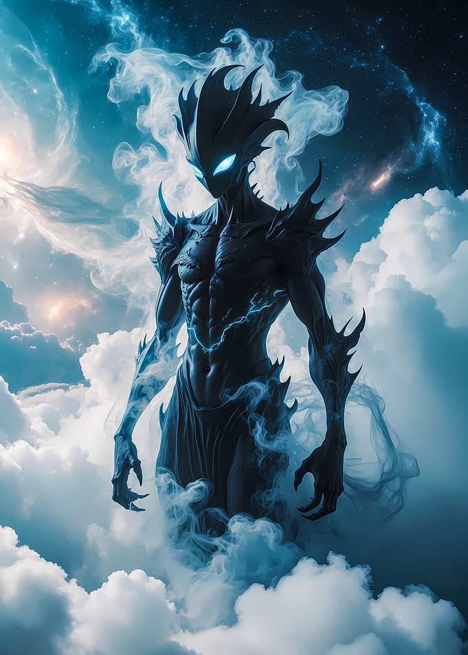 Dark Figure in Clouds