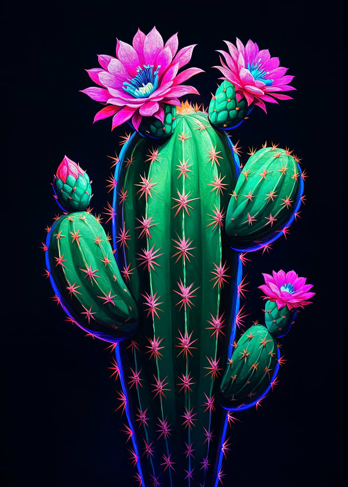 Neon Cactus Bloom