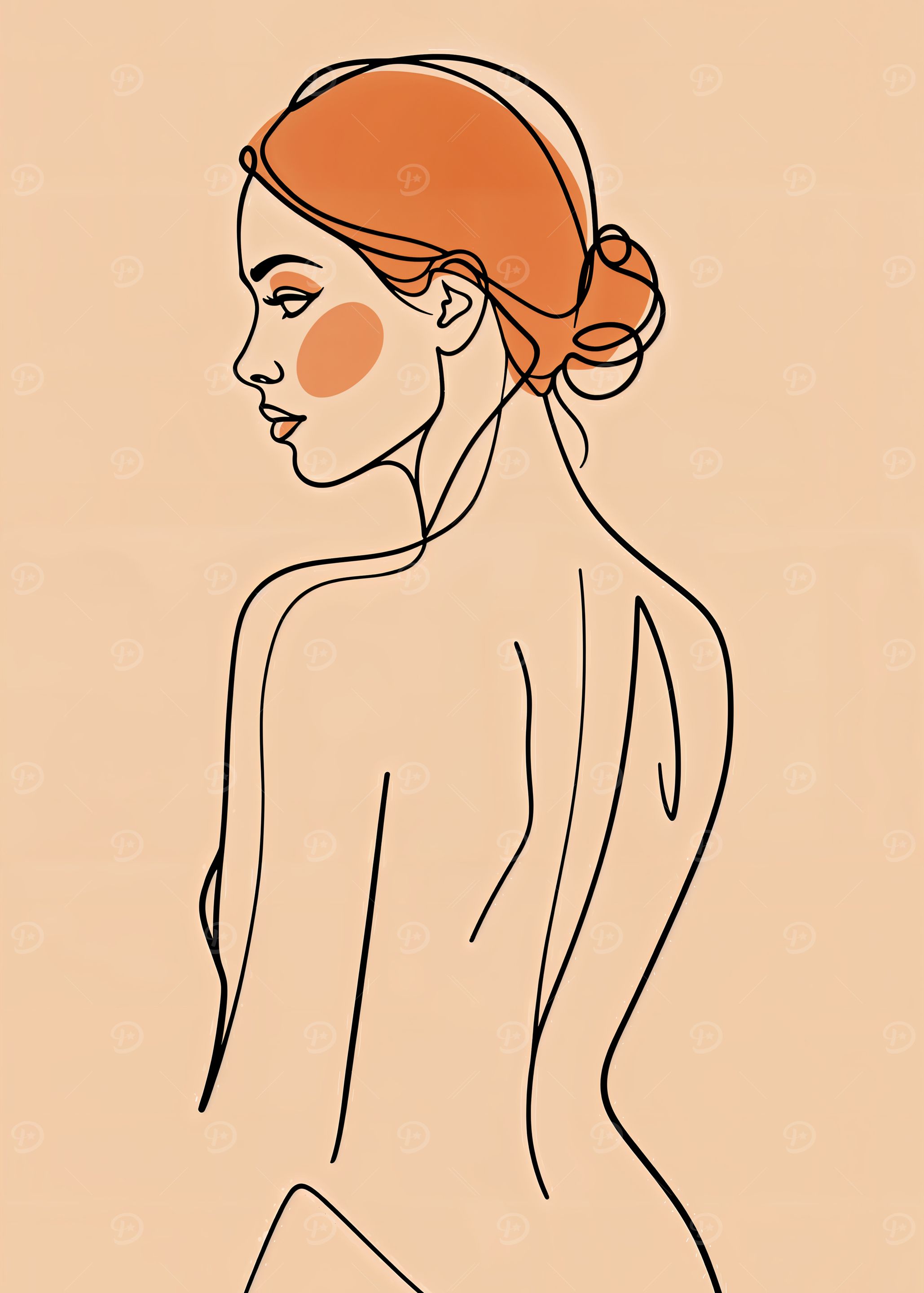 Line Art Woman