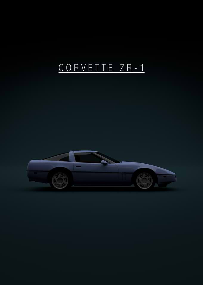 Corvette C4 ZR-1 Blue - green bkg