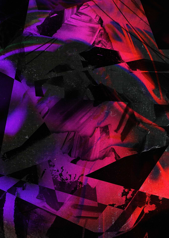 Abstract Neon Glitch Art