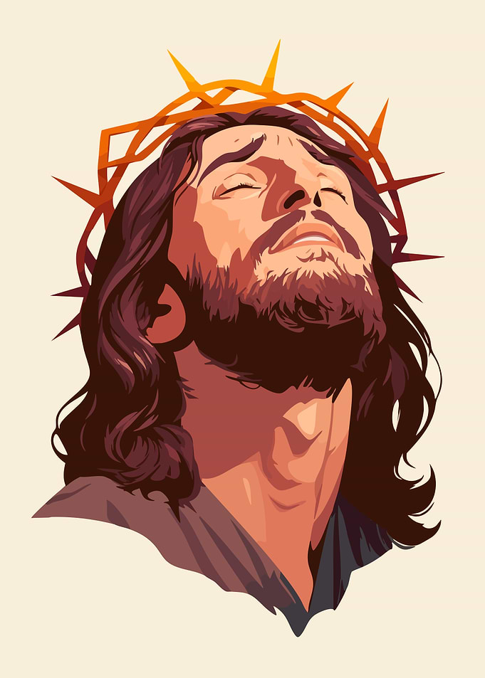 Jesus Christ Portrait Minimalist Art Illustration