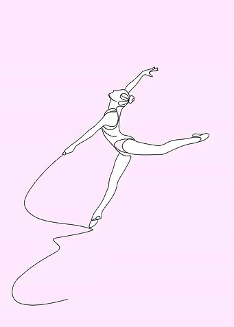 Rhythmic Gymnastics Minimalist Line Art