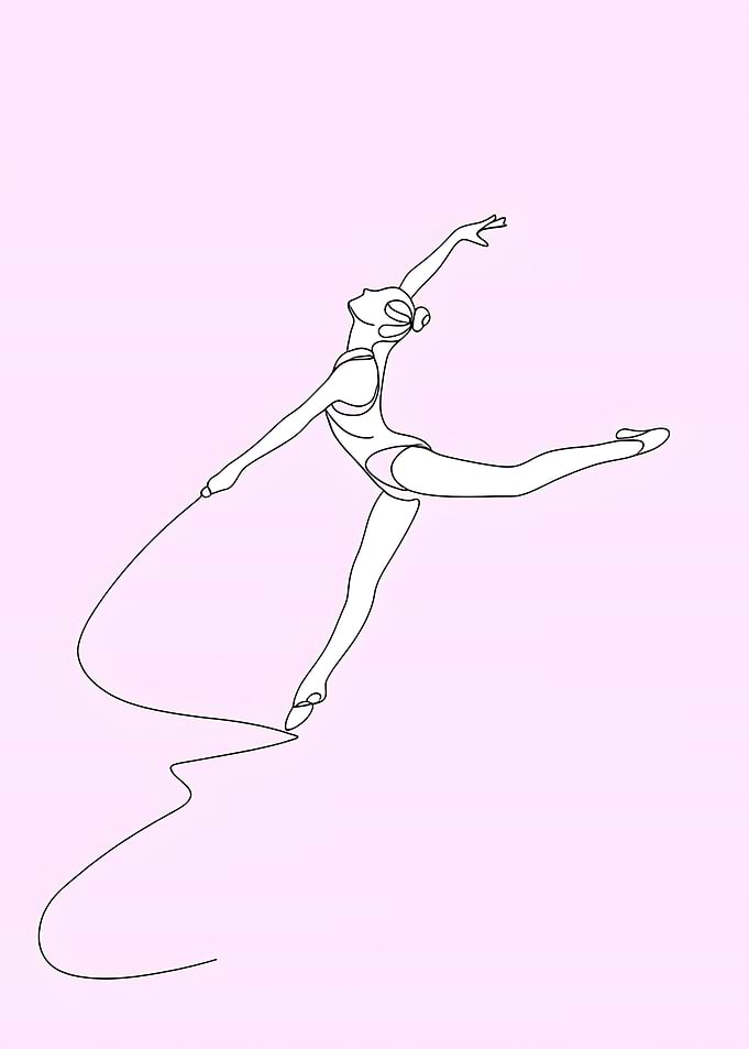 Rhythmic Gymnastics Minimalist Line Art