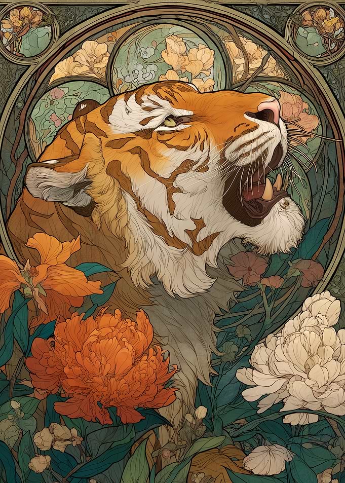 Tiger in Bloom