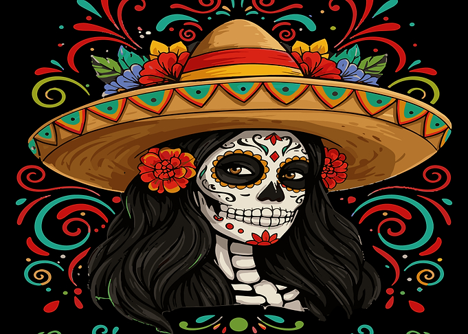 Day of the Dead Sombrero Woman