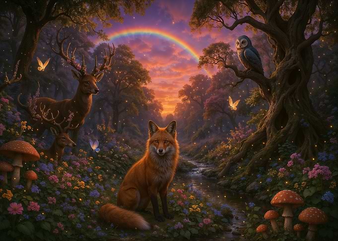 Enchanted Forest Sunset