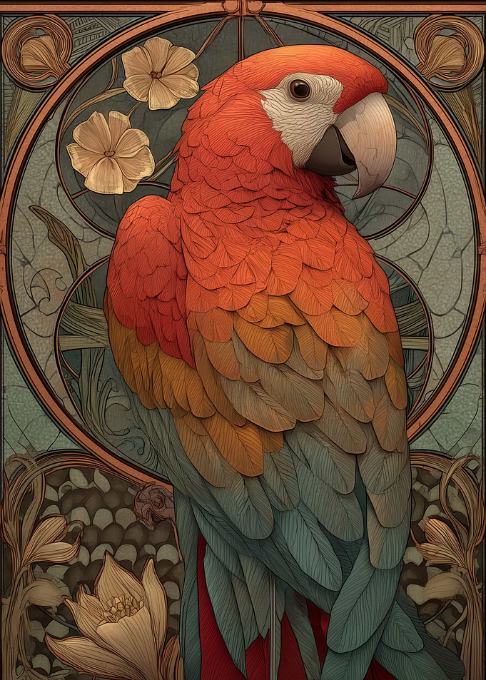Art Deco Parrot
