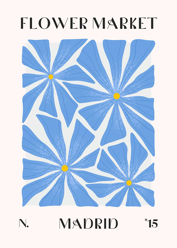 Madrid Flower Market Poster