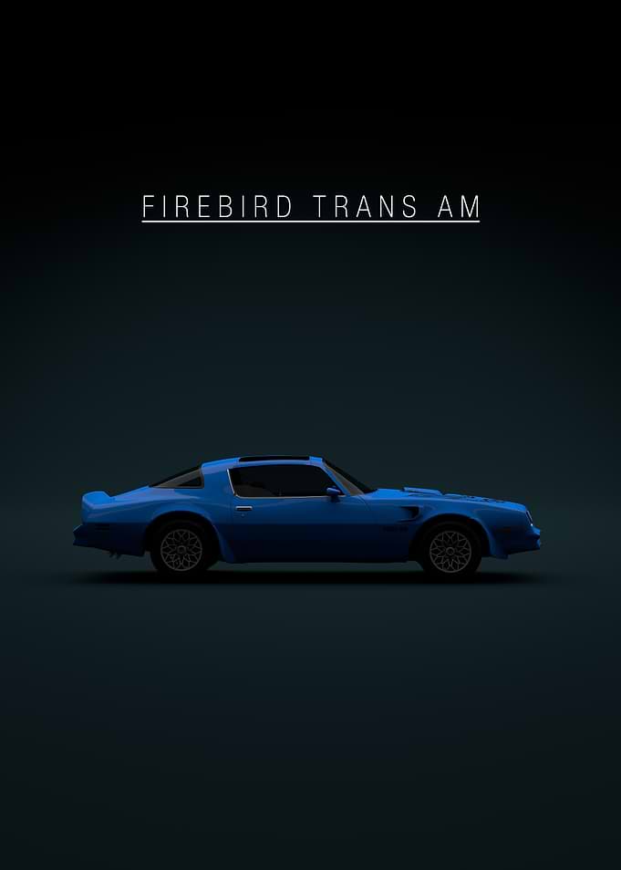Firebird Trans Am - Blue - Green Bkg
