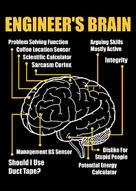 Engineer's Brain Diagram, Proud Engineer, Engineer Gift
