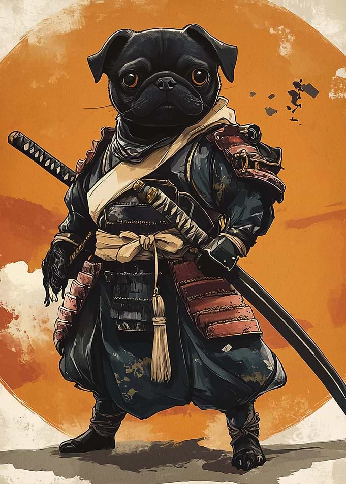 Pug Samurai Warrior