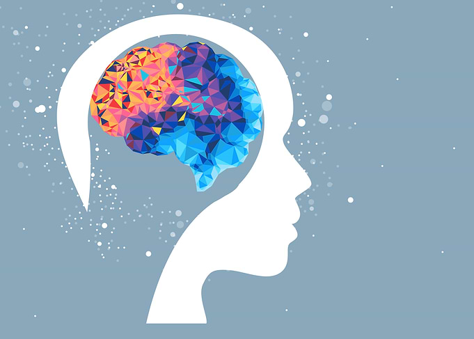 Colorful Brain Silhouette