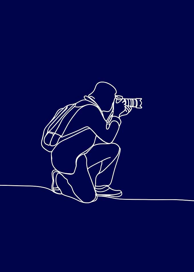 Photographer Minimalist Line Art
