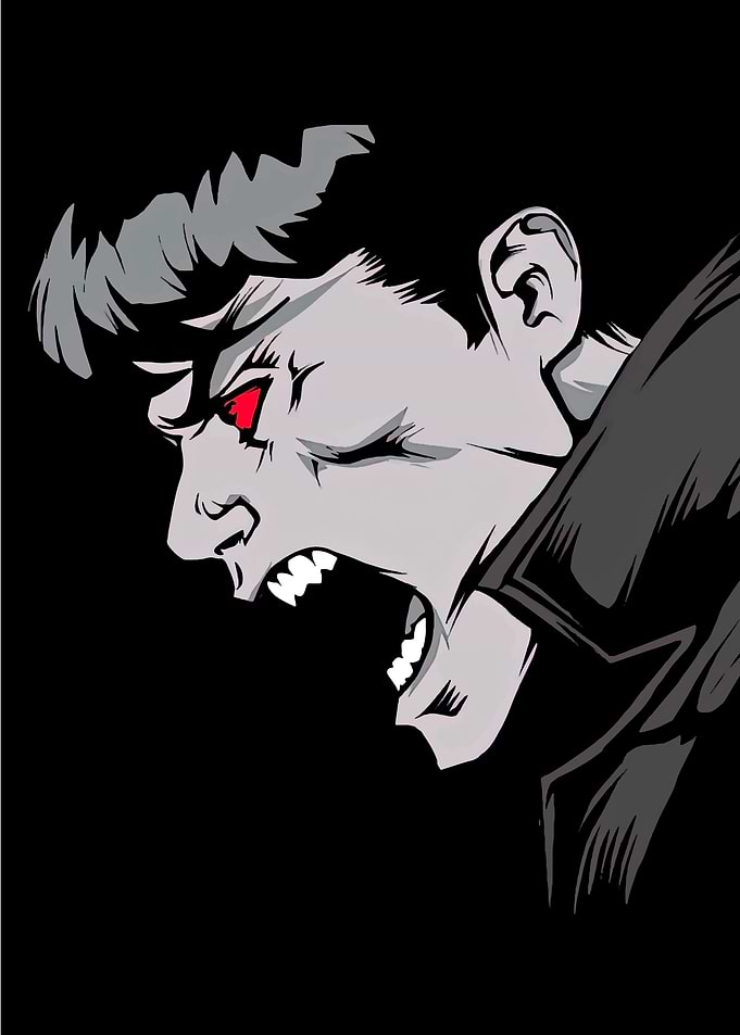 Angry Man with Red Eyes