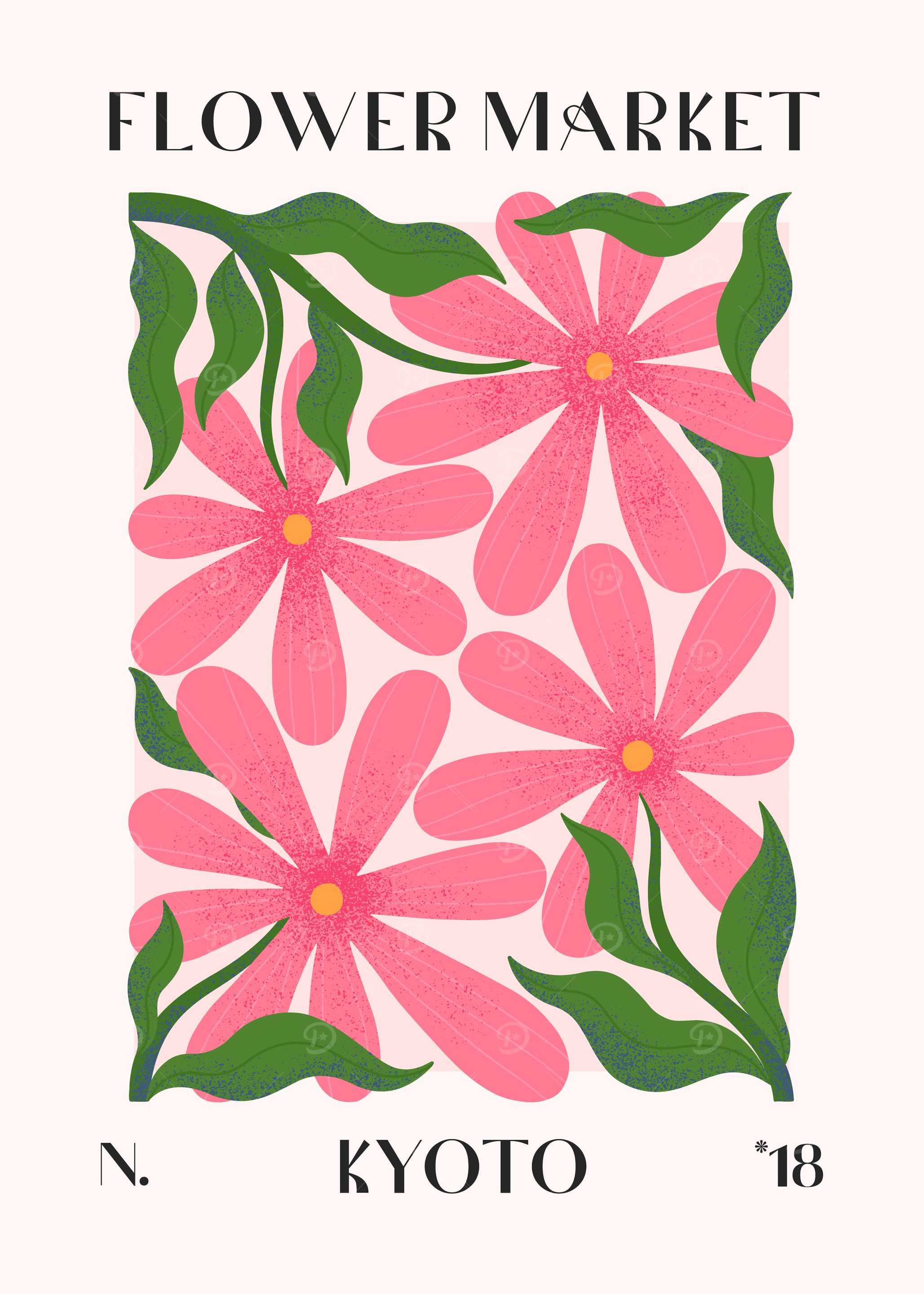 Kyoto Flower Market Poster