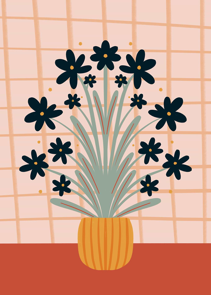 Retro Floral Vase