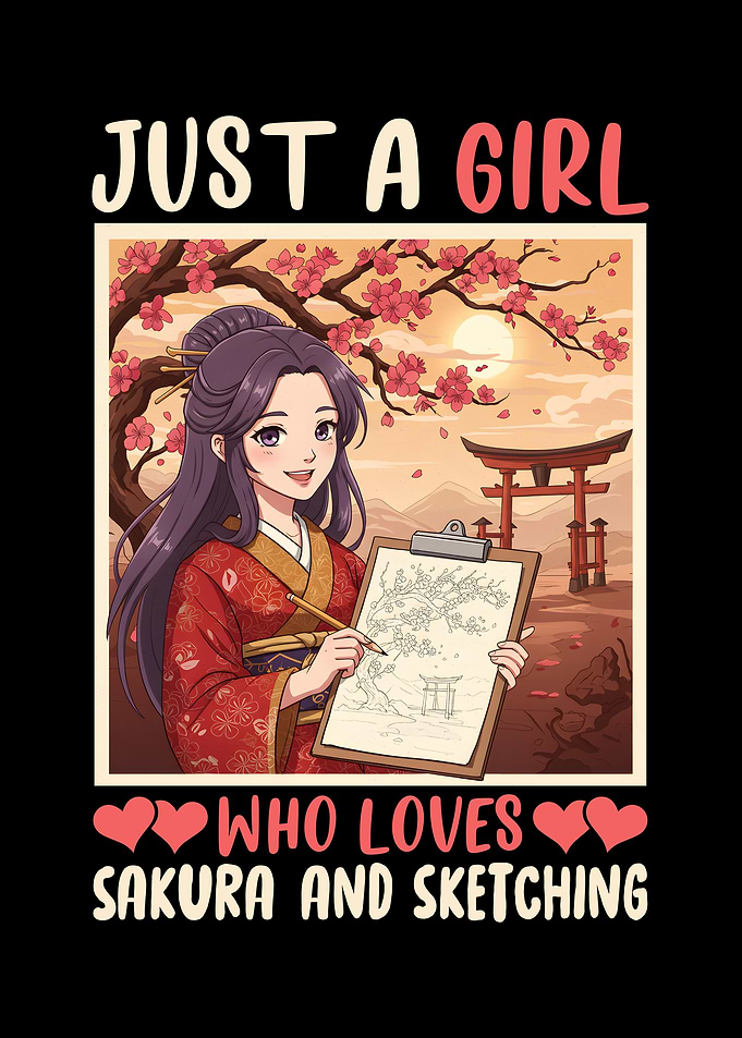 Sakura Sketching Girl