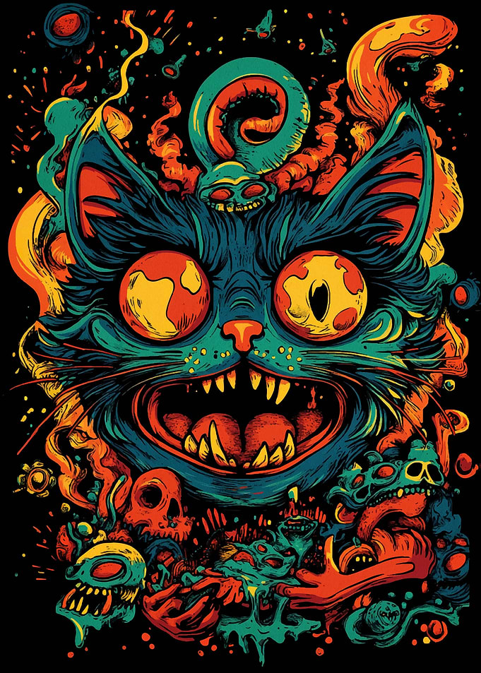 Trippy Cat Illustration