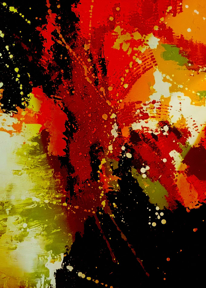 Abstract Red and Black Splashes