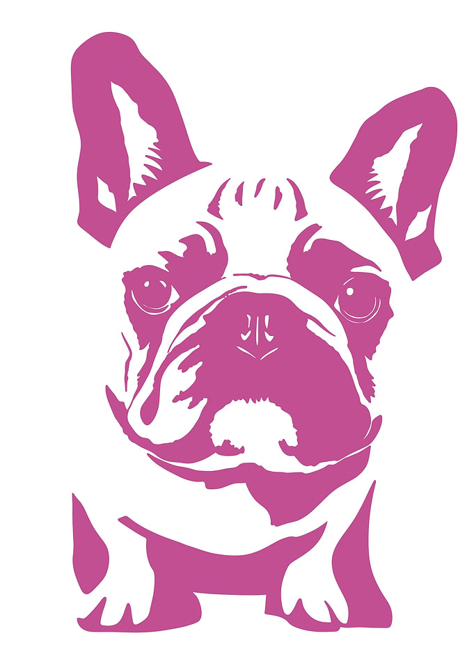 Pink French Bulldog Silhouette