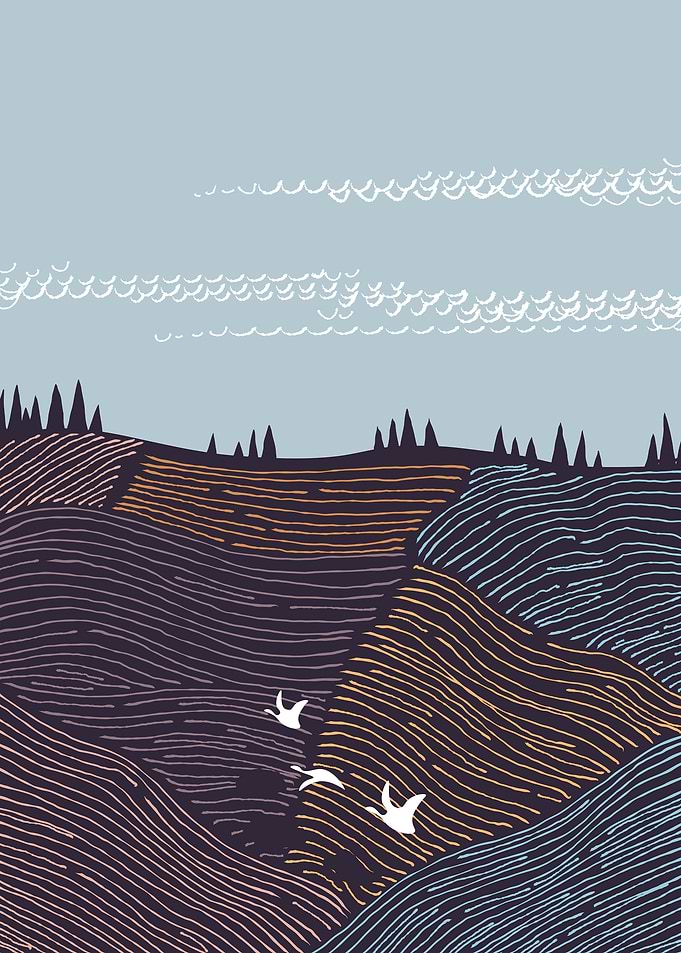 Striped Mountain Landscape