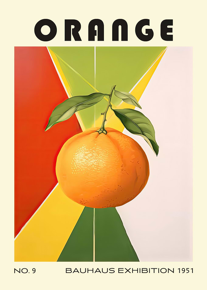 Orange Fruit Mid Century Kitchen