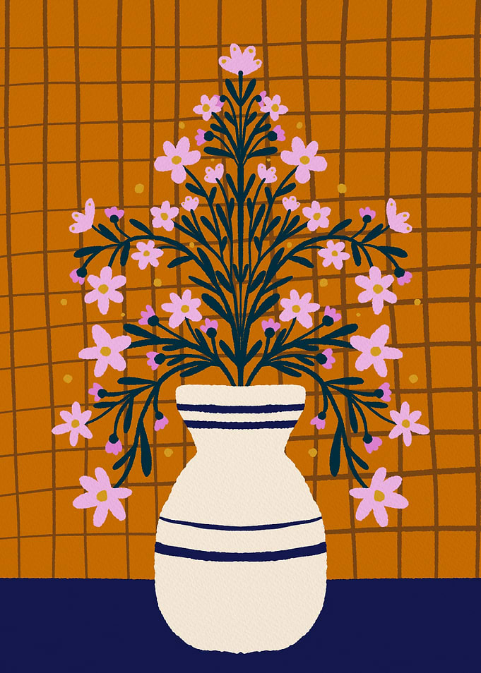 Floral Vase Illustration