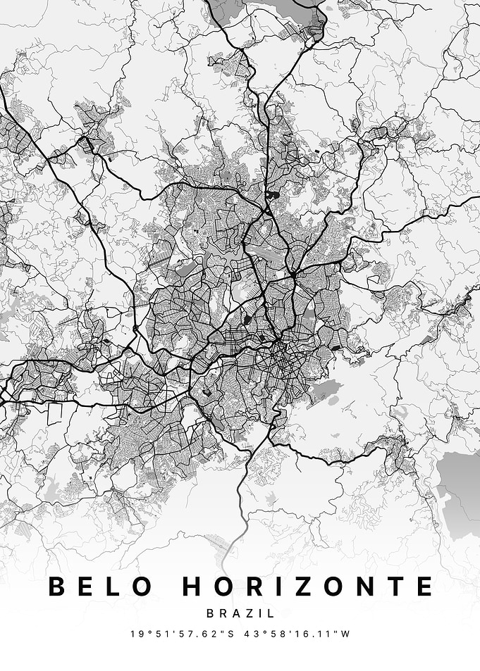 Belo Horizonte Brazil City Map