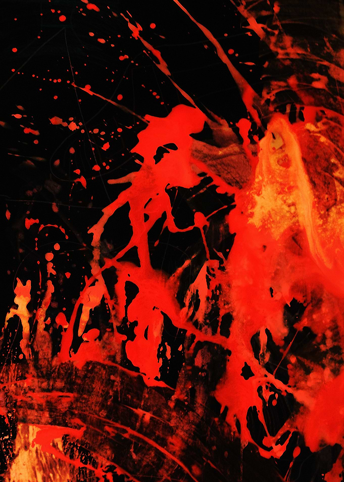 Abstract Red and Black Splashes