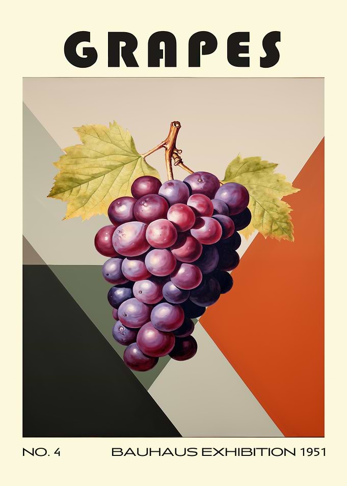 Grapes Mid Century Fruit Kitchen