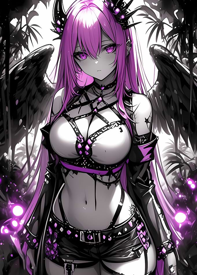 Pink-Haired Angel with Wings Gaming