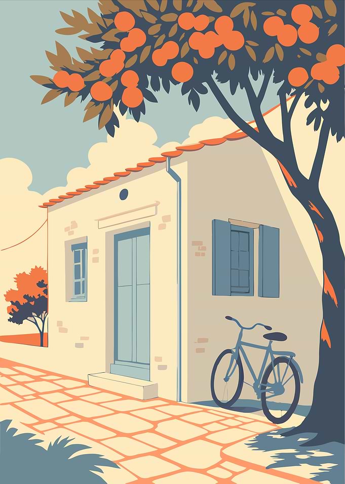 Mediterranean House with Bike