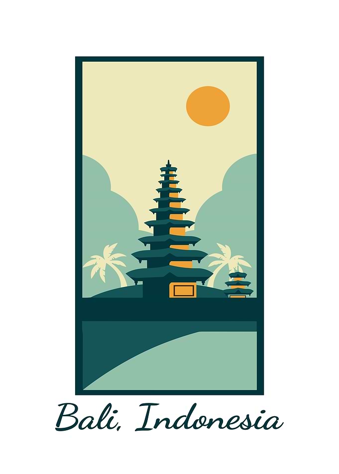 Bali Temple Illustration