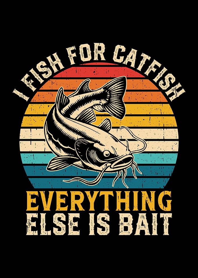 Catfish Fishing Retro Design