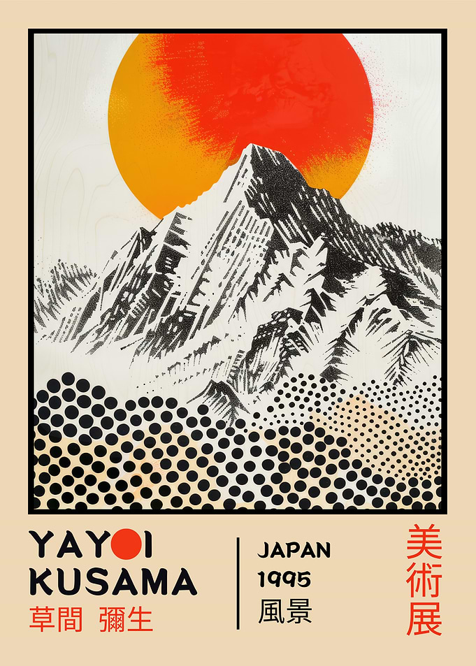 Yayoi Kusama Mountain Exhibition Poster