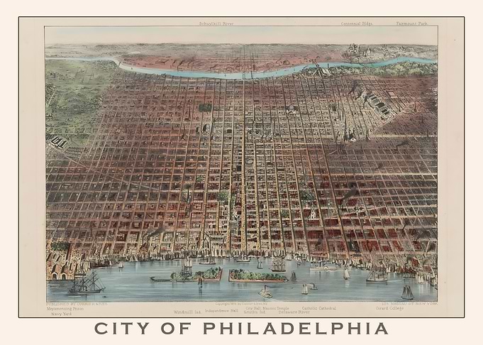 Vintage Philadelphia City Map