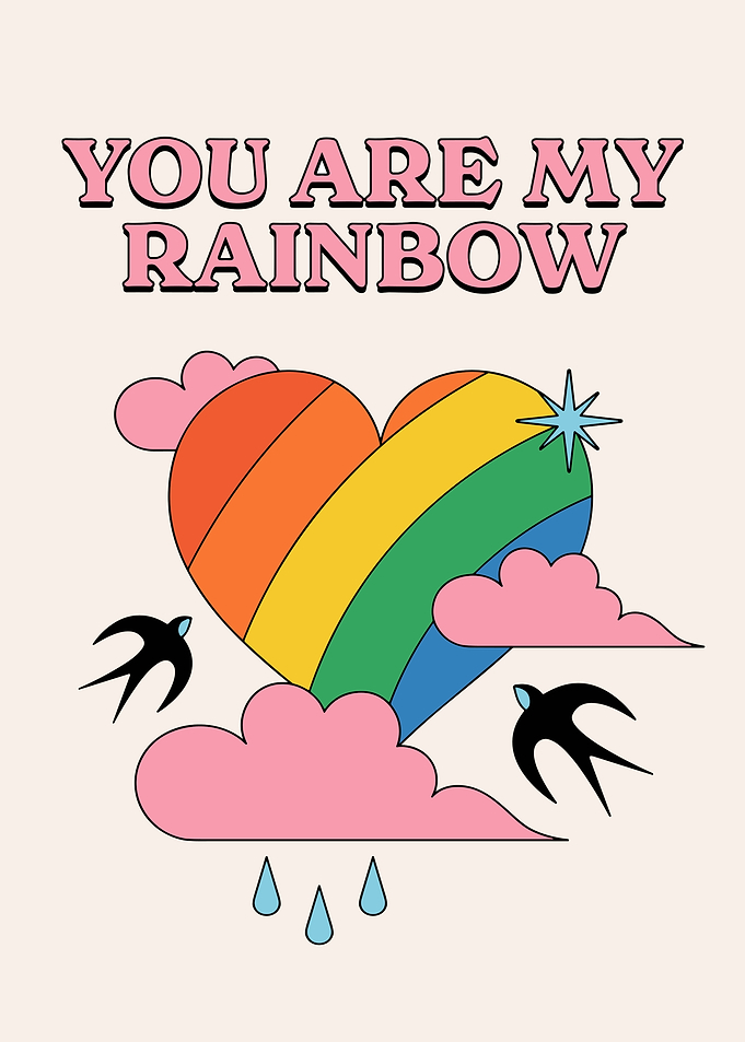 Rainbow Heart Print