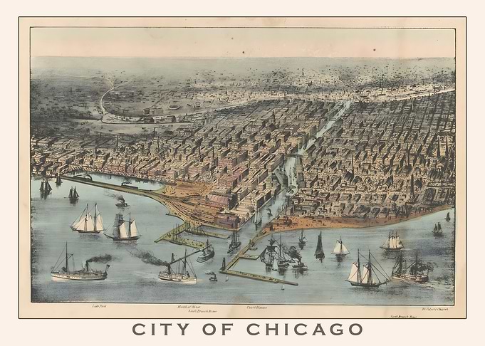 Vintage Chicago City Map