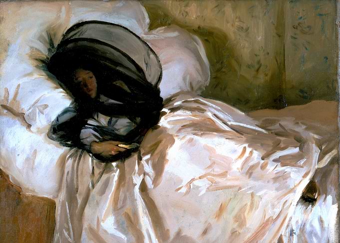 Woman in Bed with Veil