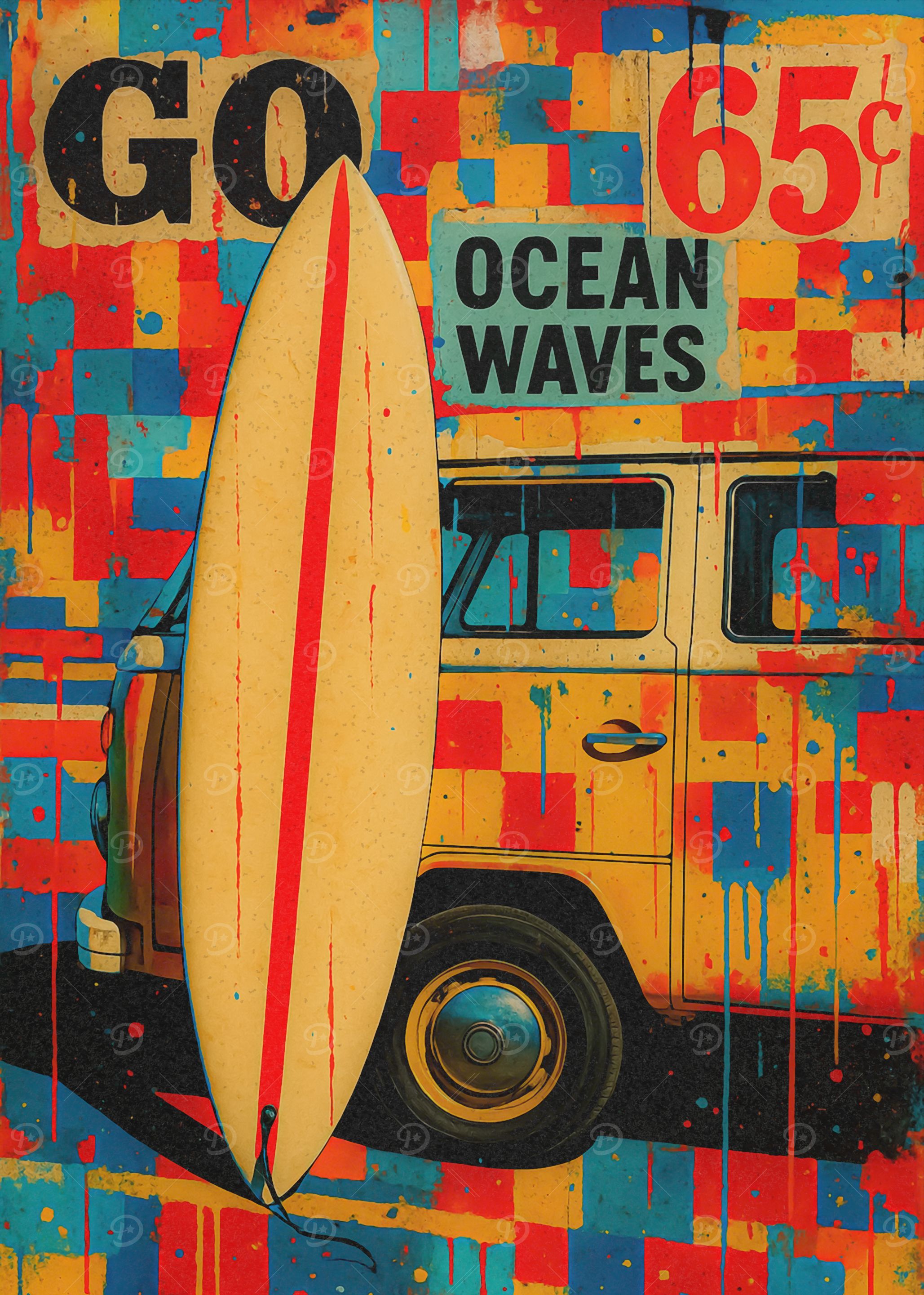 Surf Van Poster