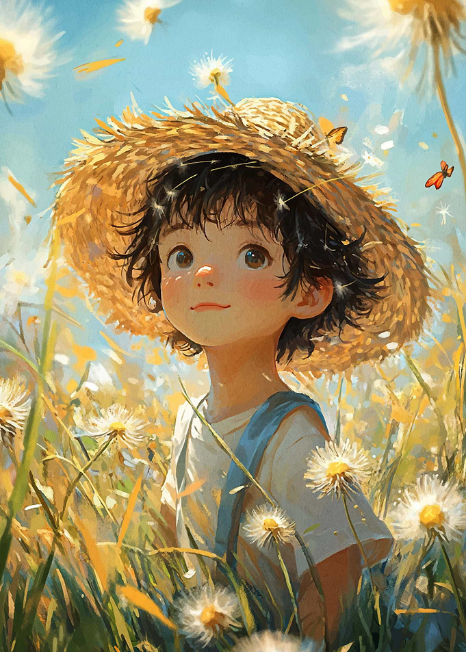 Smiling Child in Field