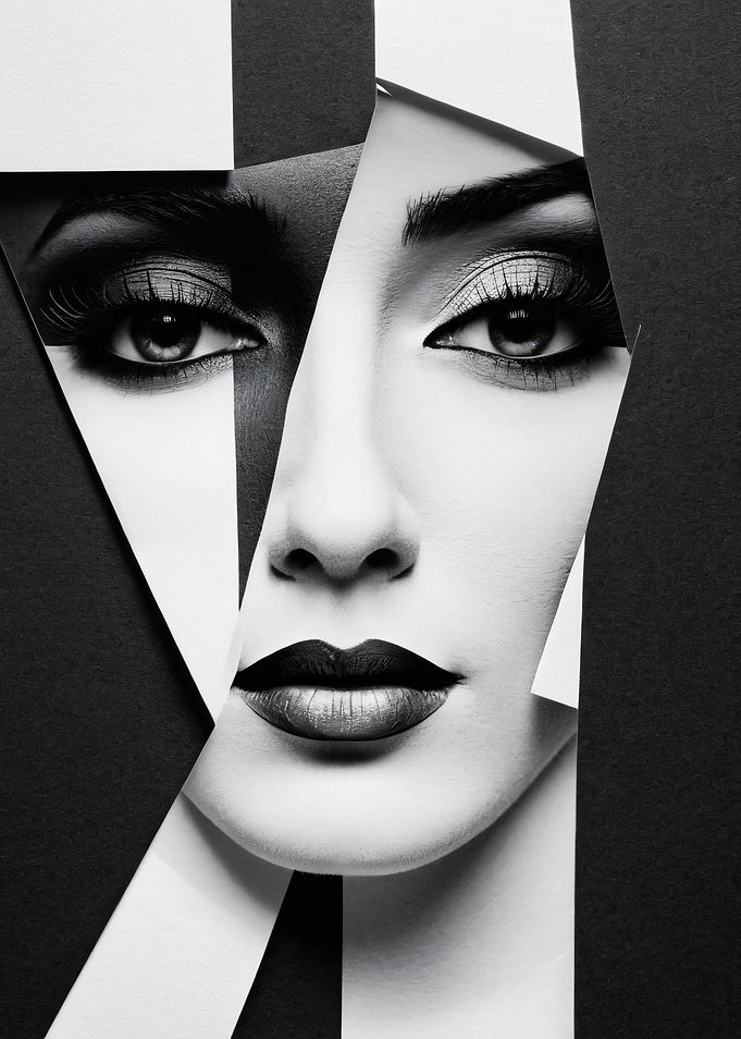 Woman's Face in Black and White