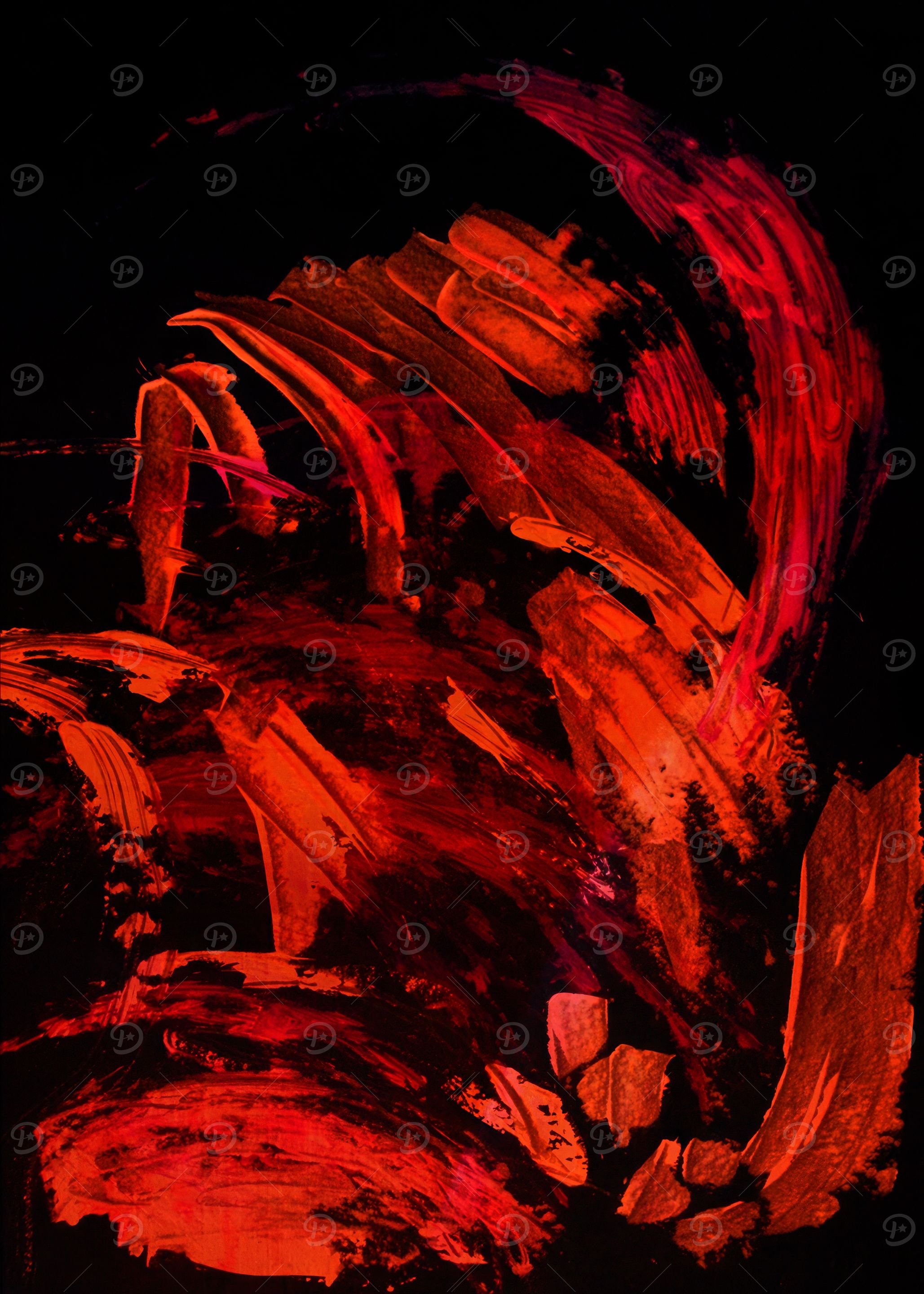 Abstract Red and Black Painting