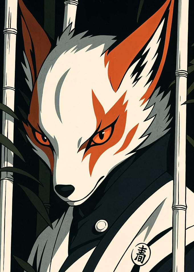 Kitsune in Bamboo Forest
