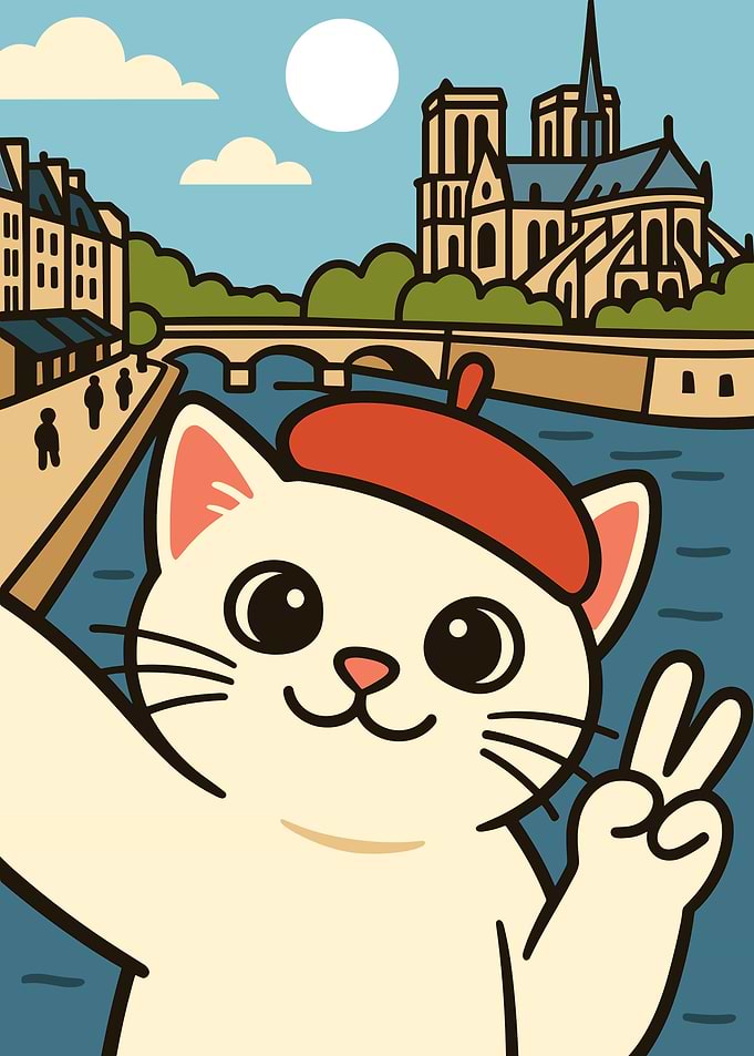 Cat in Paris Selfie