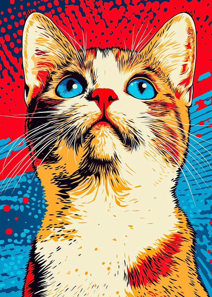 Pop Art Cat Portrait